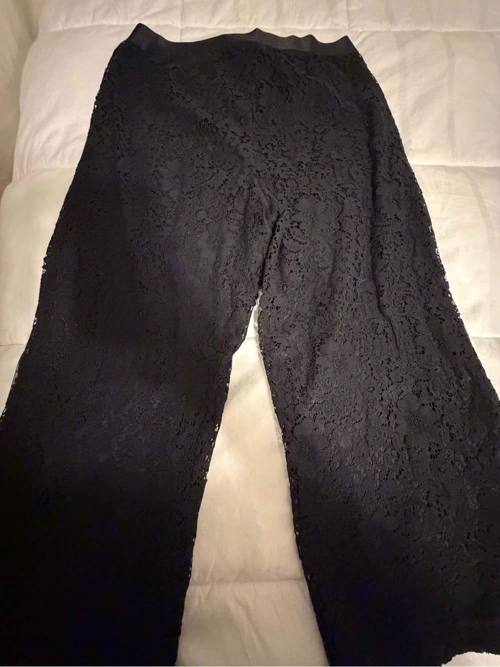 Express Black Lace Wide-Leg Pants